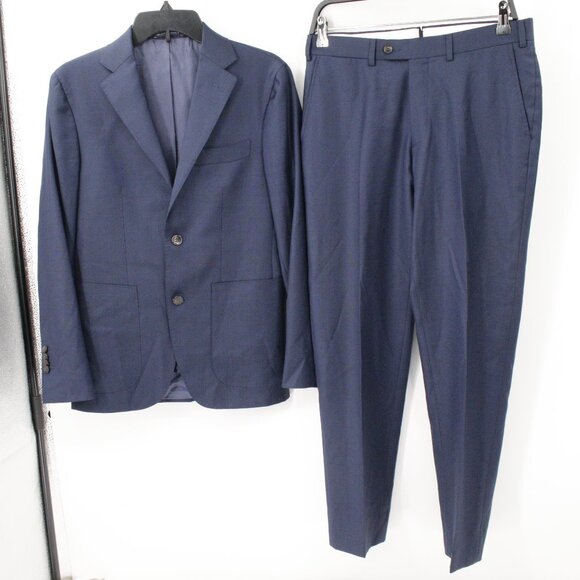 SUITSUPPLY Suit Men's 34R 31x28 Brescia Havana patch pockets wool Blue 2 piece